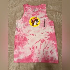 NWT Buc-ee’s Pink Tie Dye Tank Top Beaver Logo Size XL